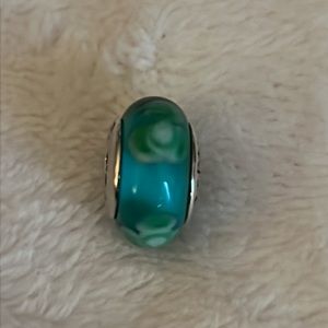 Authentic Pandora green glass charm S925 ALE
